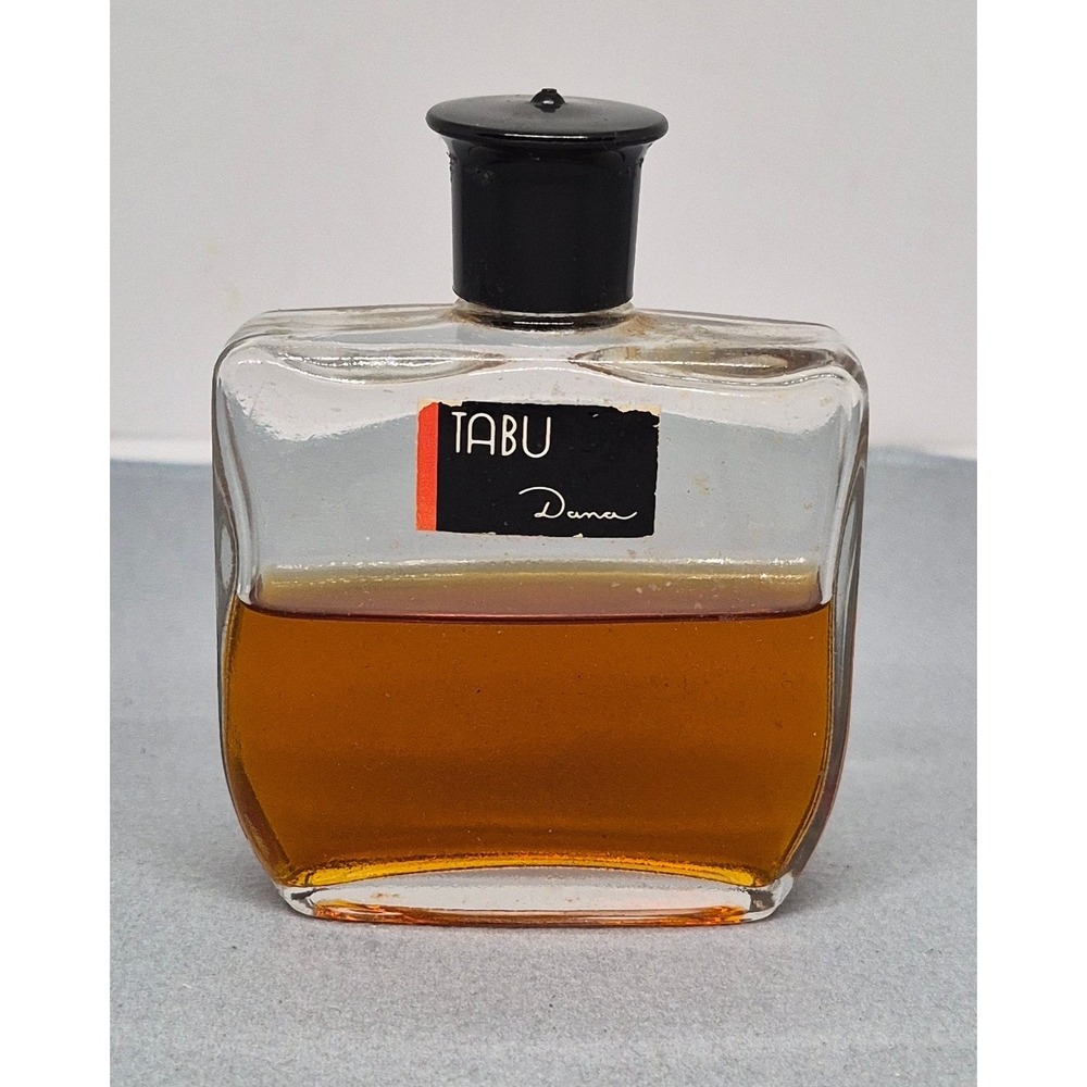 Vintage Dana Tabu Cologne Splash Woman 2 FL OZ Amber Glass Bottle Fragrance
